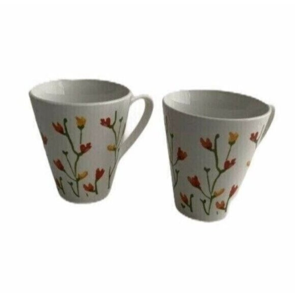 Royal Norfolk Mugs Floral Spring Stoneware 12oz Coffee Cup Retro Lot Of 2